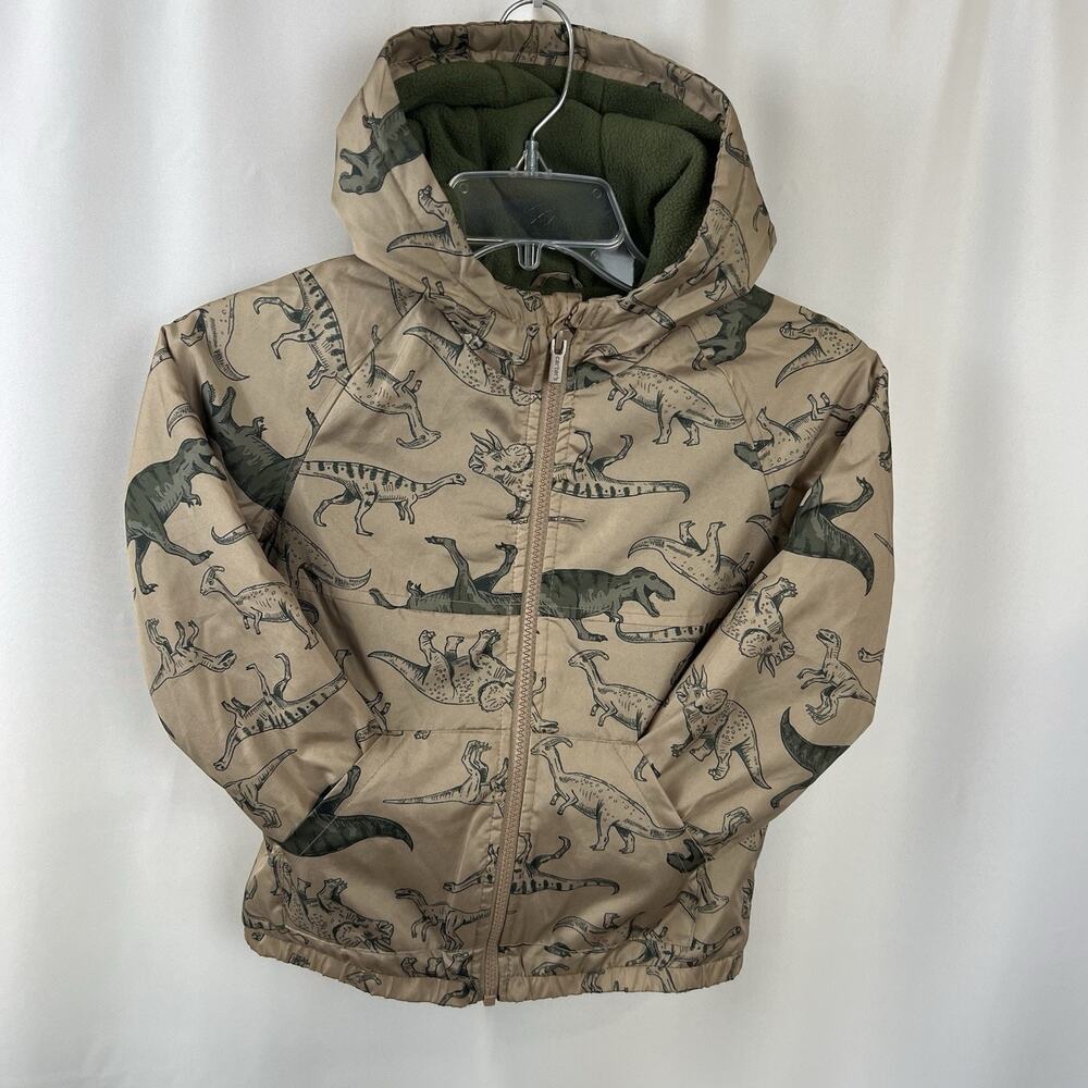 Carters light weight fleece lined jacket with dinosaurs. Size 5T